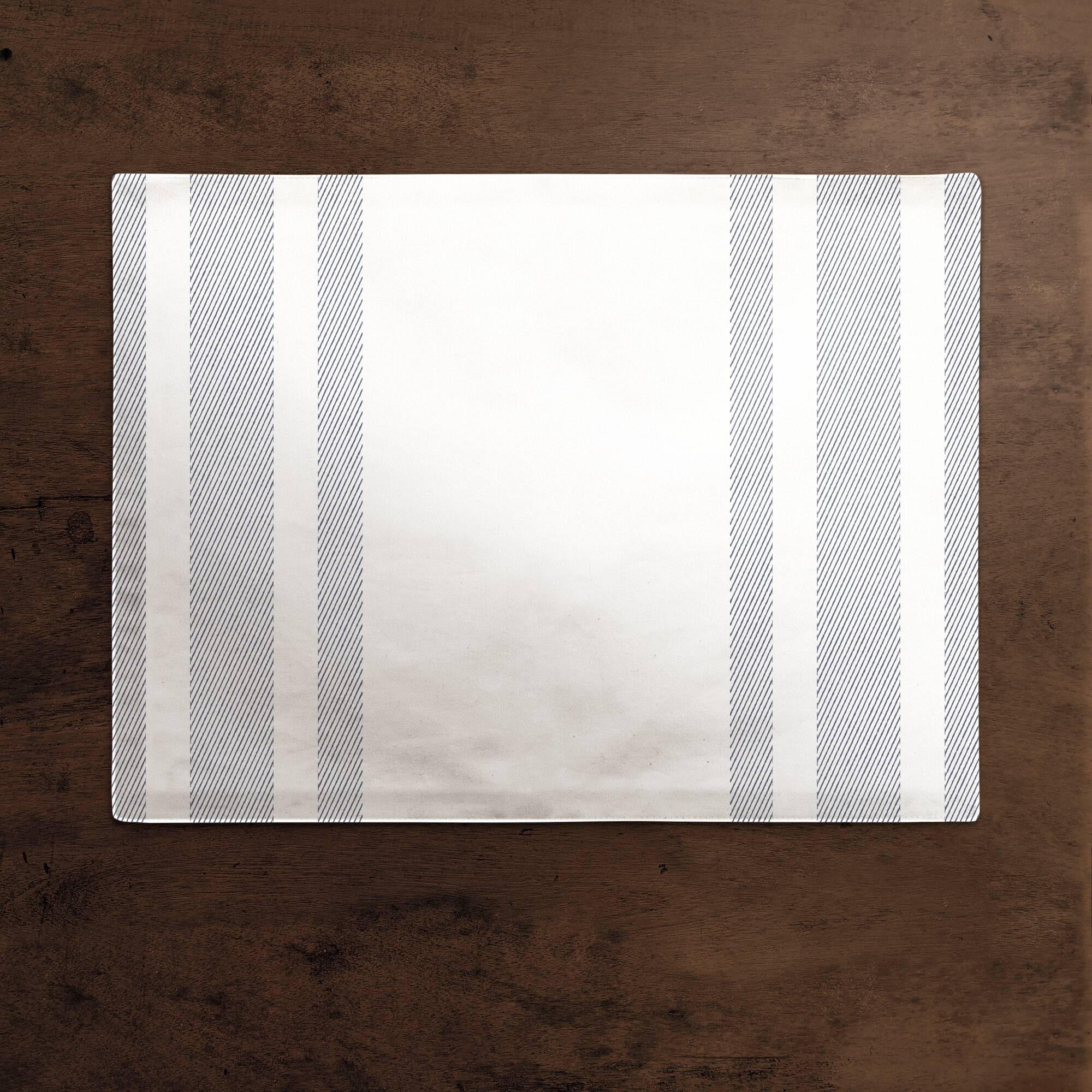 Textured Blue Stripes 18" x 14" Cotton Twill Placemat
